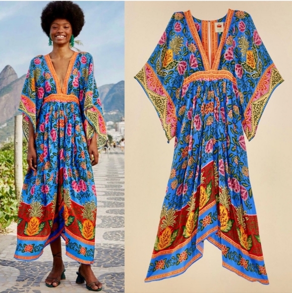 FARM Rio Dresses & Skirts - Farm Rio X Anthropologie Pineapple Garden Kaftan Maxidress
